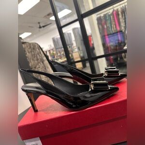 Salvatore Ferragamo Sz 6.5 Black Slingbacks Shoes